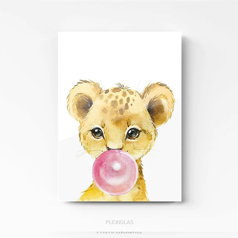 Tableau chambre enfant Lion Plexi