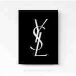 Tableau design logo Yves Saint Laurent sur toile