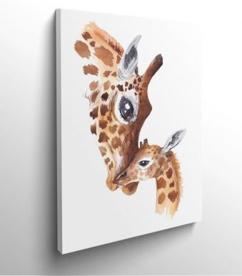 tableau-frame-photo-cadre-giraffe-bebe-dessin