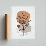 Tableau Design Line Art Flower affiche poster