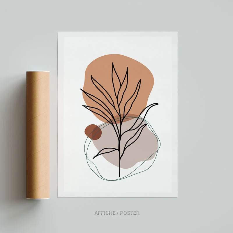 Tableau Design Line Art Flower affiche poster
