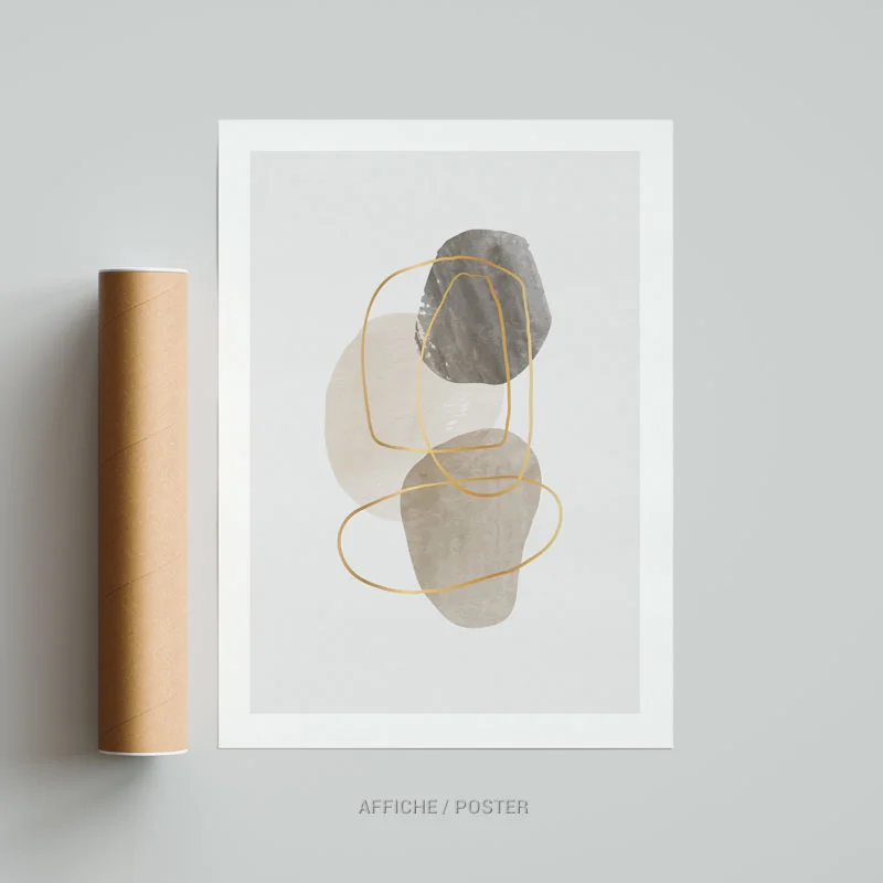 Tableau Design Line Art Aquarelle affiche poster