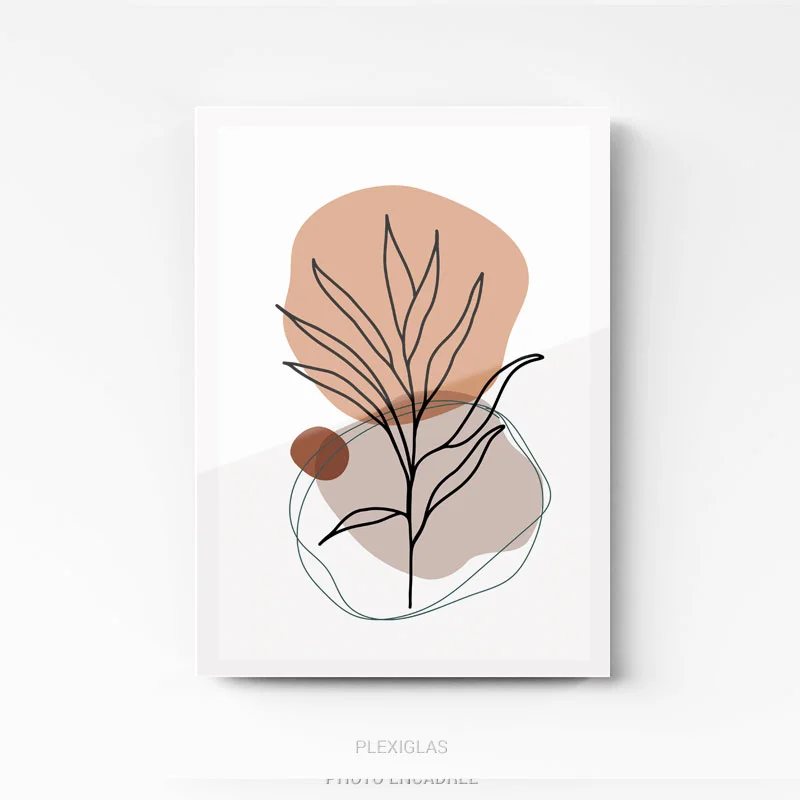 Tableau Design Line Art Flower sur plexi