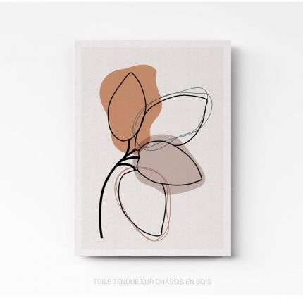 Tableau Design Line Art Flower sur toile