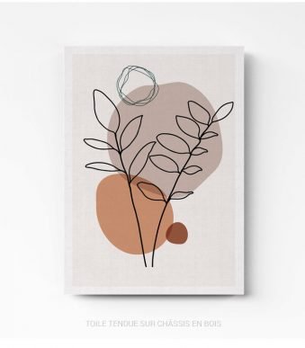 Tableau Design Line Art Flower sur toile