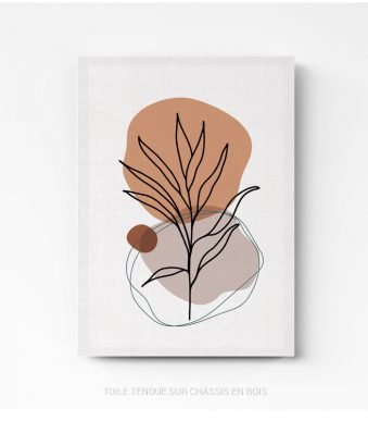 Tableau Design Line Art Flower sur toile