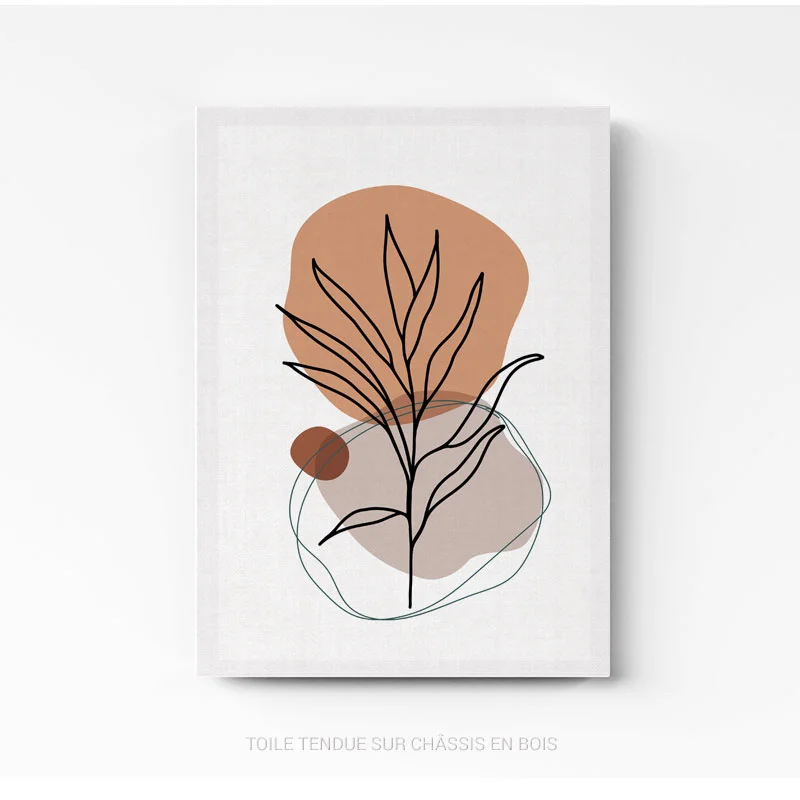 Tableau Design Line Art Flower sur toile