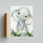 Tableau chambre enfant éléphant affiche poster