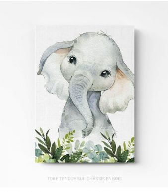 Tableau chambre enfant éléphant sur toile