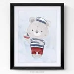 Tableau chambre enfant ourson cadre photo