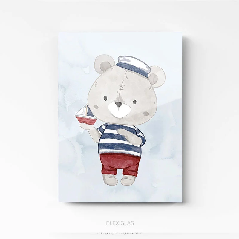 Tableau chambre enfant ourson sur plexi