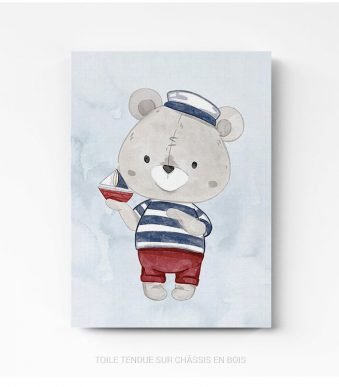 Tableau chambre enfant ourson sur toile