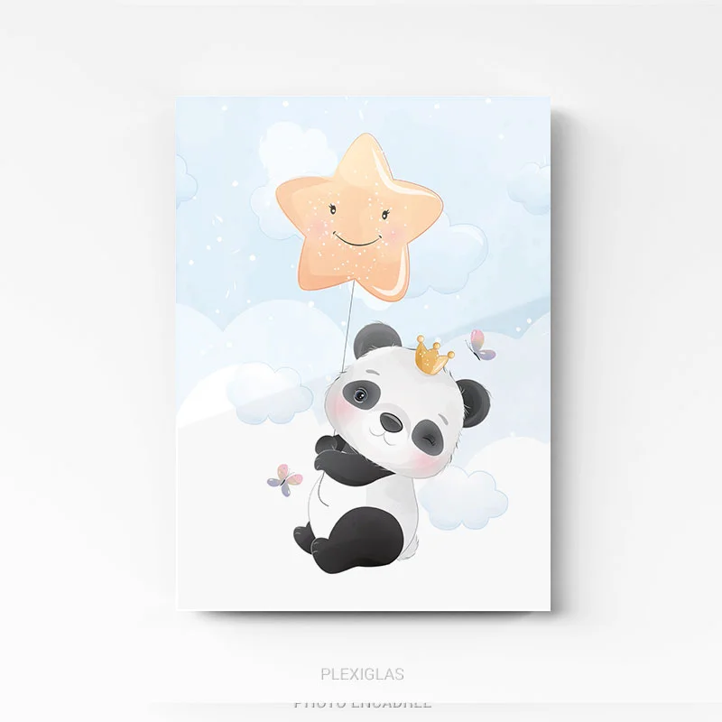 Tableau chambre enfant Panda sur plexi