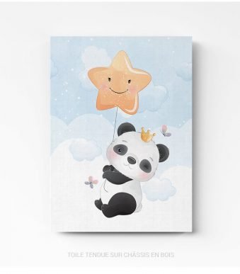 Tableau chambre enfant Panda sur toile