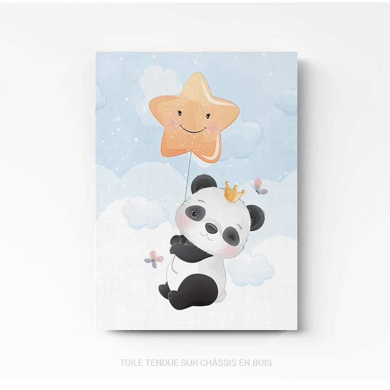Tableau chambre enfant Panda sur toile