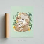 Tableau chambre enfant Paresseux affiche poster