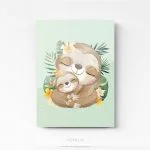 Tableau chambre enfant Paresseux sur plexi