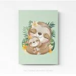 Tableau chambre enfant Paresseux sur toile