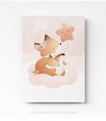 Tableau chambre enfant renard sur toile