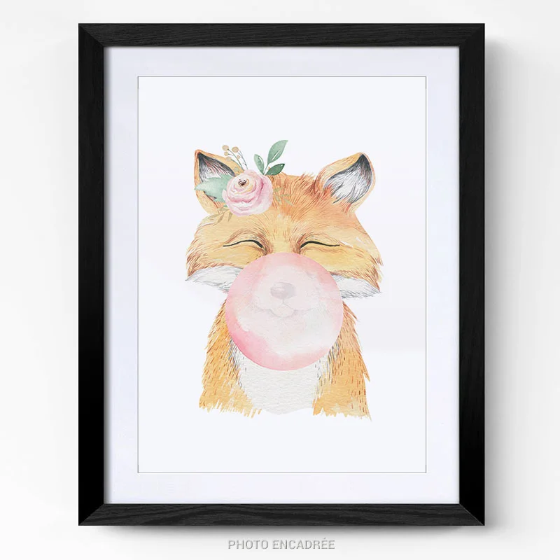 Tableau chambre enfant renard 2 cadre photo