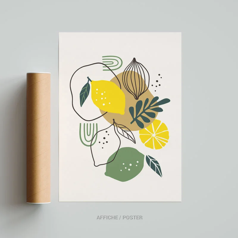 Tableau déco pour cuisine ( citron ) affiche poster