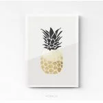 Tableau déco pour cuisine ( ananas or ) 2 sur plexi