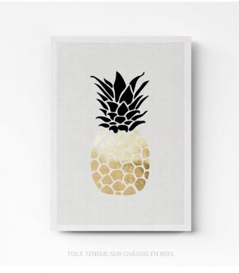 Tableau déco pour cuisine ( ananas or ) 2 sur toile