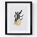 Tableau déco pour cuisine ( ananas or ) cadre photo