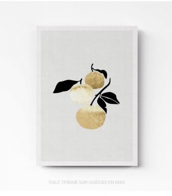 Tableau déco pour cuisine ( orange or ) sur toile