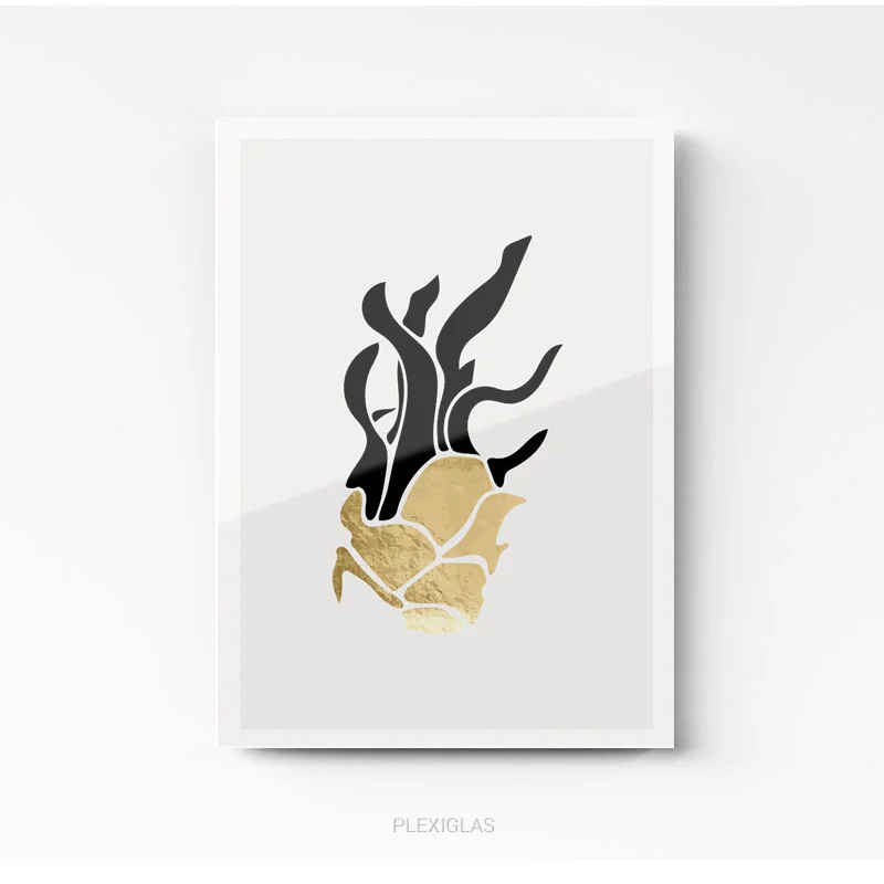 Tableau déco pour cuisine ( ananas or ) sur plexi