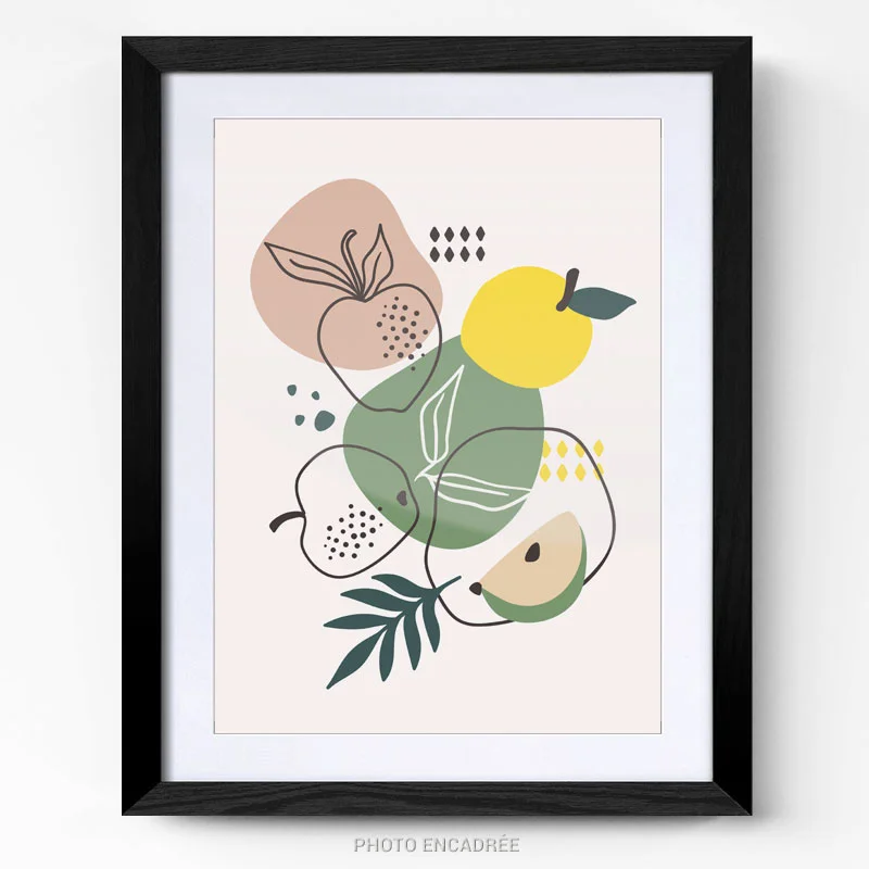 Tableau déco pour cuisine pomme cadre photo