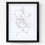 Tableau design line art couple cadre photo