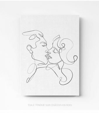 Tableau design line art couple 2 sur toile