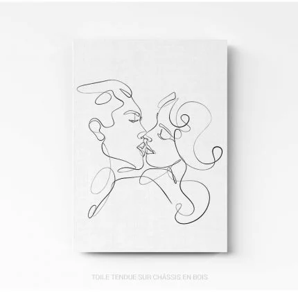 Tableau design line art couple 2 sur toile