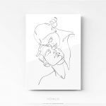 Tableau design line art couple sur plexi