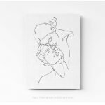 Tableau design line art couple sur toile