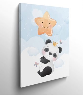 tableau-frame-photo-cadre-bébé-panda-enfant-etoile-dessin