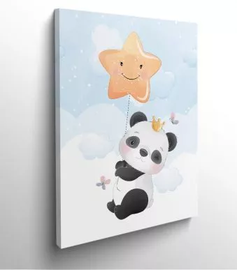 tableau-frame-photo-cadre-bébé-panda-enfant-etoile-dessin