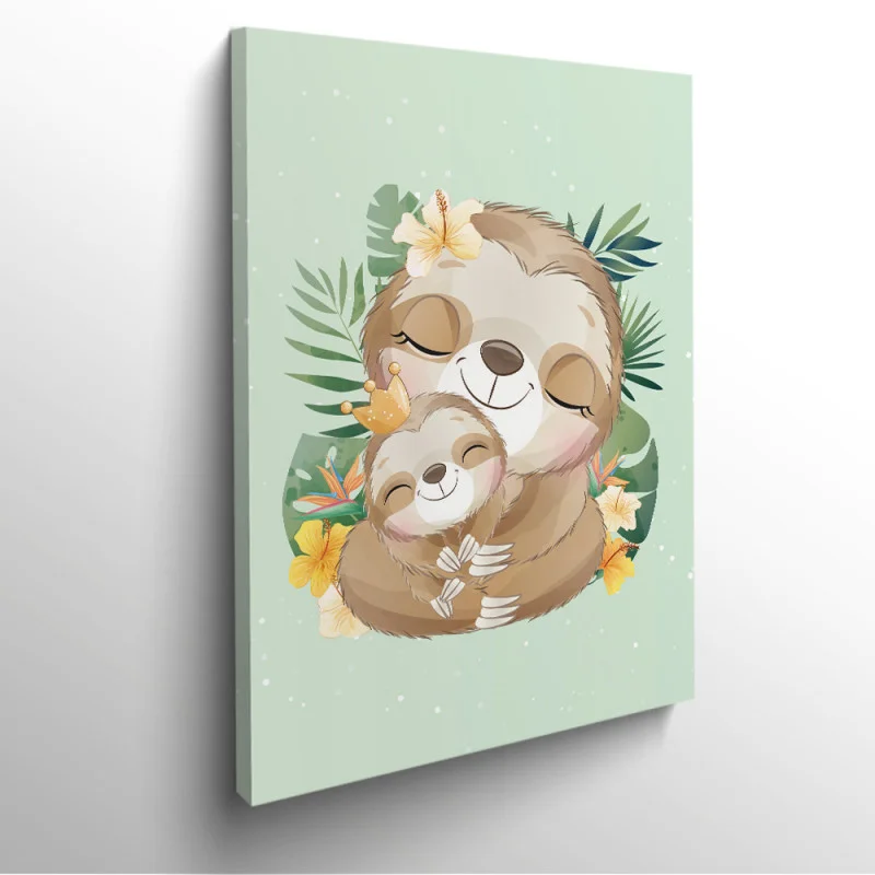 tableau-frame-photo-cadre-bébé-paresseux-enfant-etoile-dessin