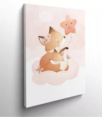 tableau-frame-photo-cadre-bébé-renard-enfant-dessin