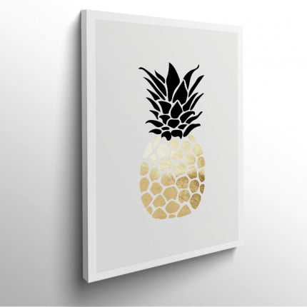 tableau-frame-photo-cadre-cuisine-ananas-or-doré-dessin
