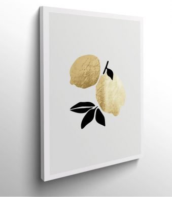 tableau-frame-photo-cadre-cuisine-citron-or-dessin