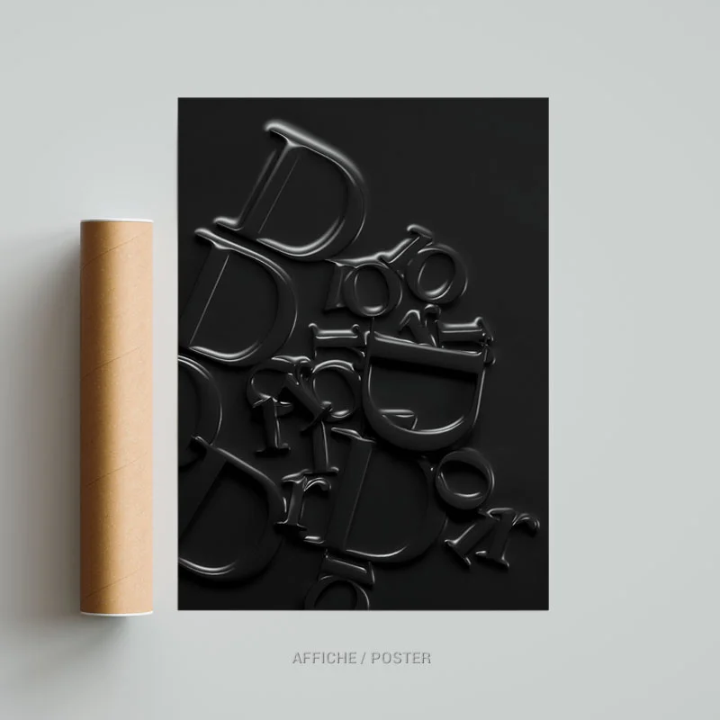 Tableau Dior noir affiche