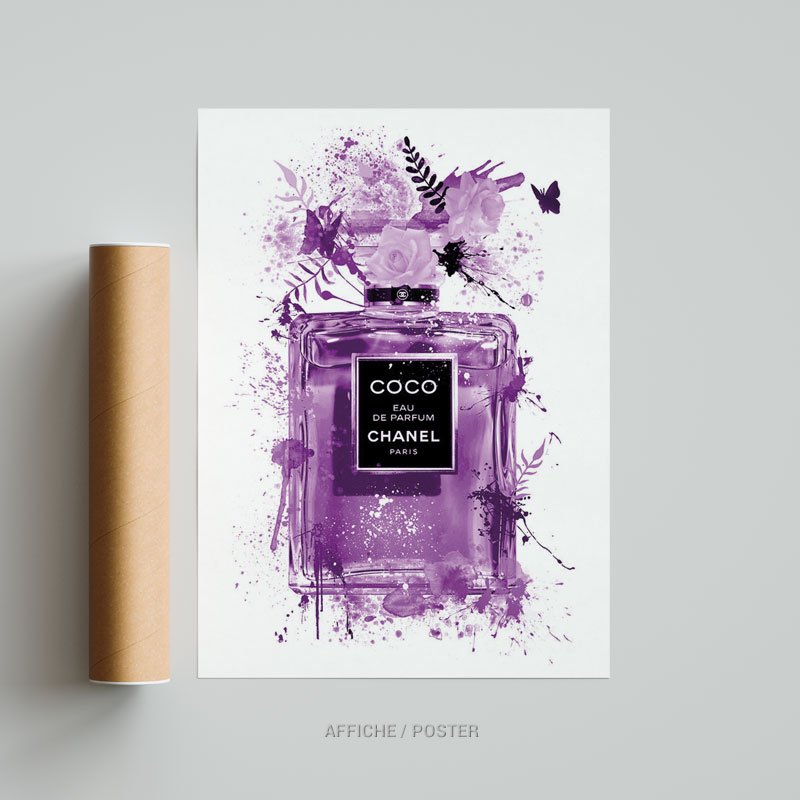 Art déco - Cadre.. peinture acrylique parfum coco chanel