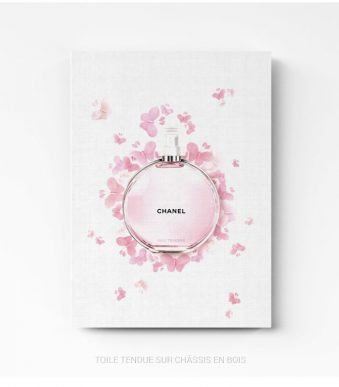 Tableau photo parfum Chanel fleurs art toile