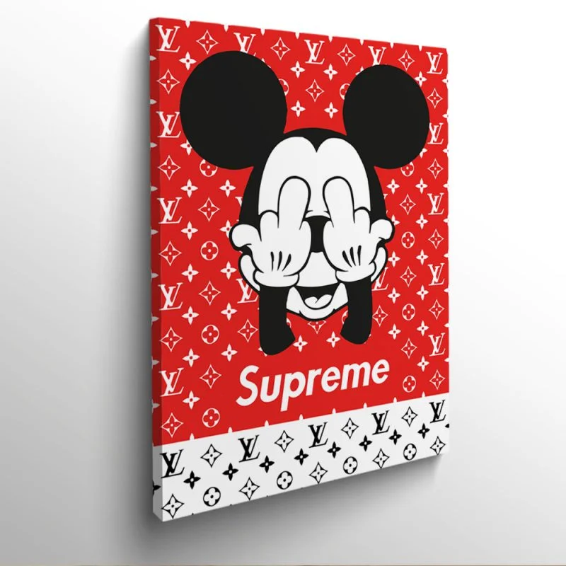 mickey supreme Lv Louis Vuitton decoration murale Affiche poster tableau cadre photo