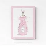 Tableau dior rose marques de luxe home decor decoration murale cadre photo affiche poster