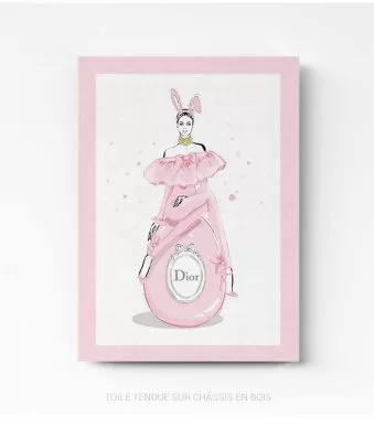 Tableau dior rose marques de luxe home decor decoration murale cadre photo affiche poster