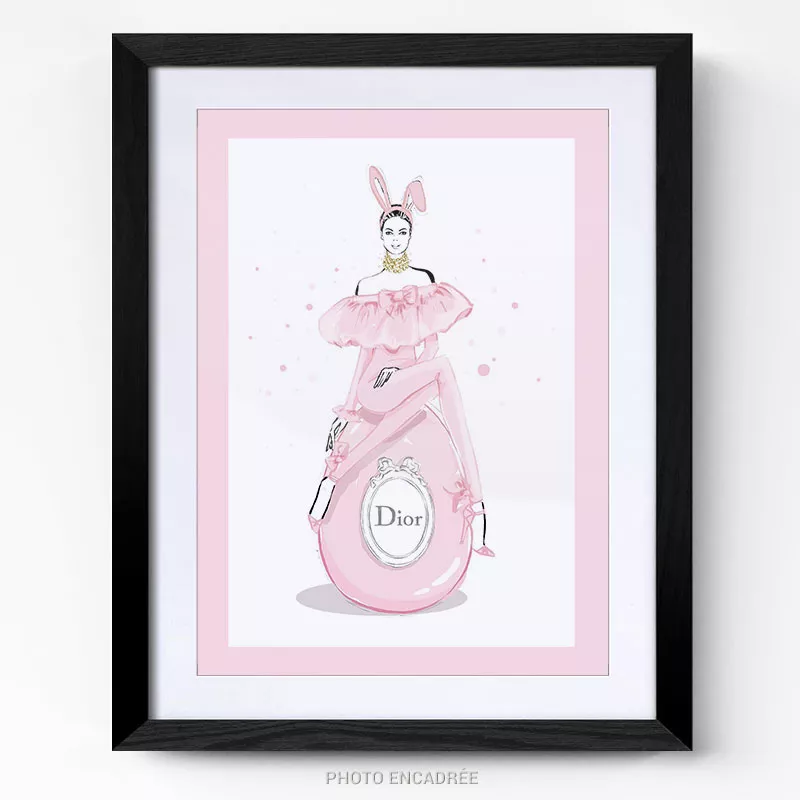 Tableau dior rose marques de luxe home decor decoration murale cadre photo affiche poster