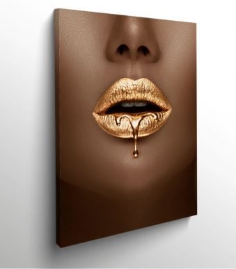 Femme bouche or tableau photo art home deco décoration murale cadre photo Affiche Poster portrait